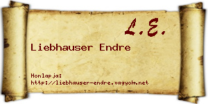Liebhauser Endre névjegykártya